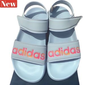 🆕 adidas Adilette Flip Flop gray & pink size  6